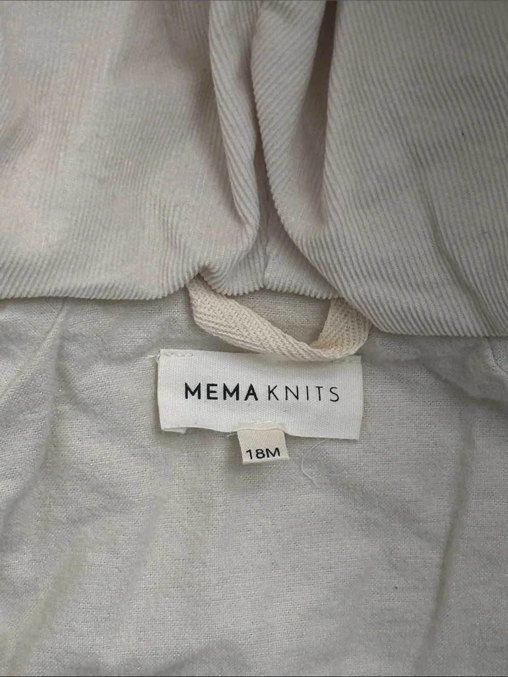 Mema Knits Cream Puffer Baby Jacket with Matching Knit Beanie